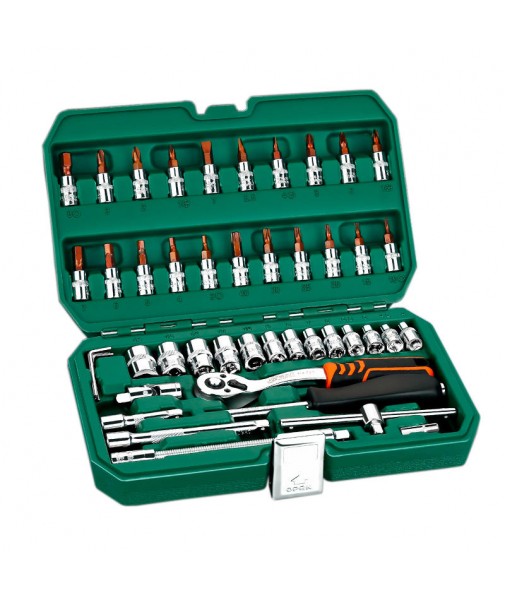 46Pcs Professional Spanner Socket Set 1/4inch Screwdriver Ratchet Wrench Set Kit Car Repair Tools